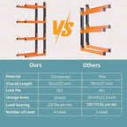 Lumber Storage Rack, Snap-Fit Connection Lumber Rack Wall Mount, Heavy Duty Metal 4 Level-32 Inch Wood Storage Rack