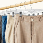 HOUSE DAY 50 Pack 14 inch Clear Plastic Pants Hangers with Clips, Skirt Hangers, Clip Hangers for Pants, Trouser Bulk Plastic Pant Hangers