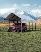 Garveelife 13 ft x21 ft x11 ft Oversized Metal Carport, Heavy Duty Metal Car Port for All-Weather, Steel Shed for Bass Boats, Pickup Trucks, and Tractors