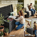 YITAHOME 60 Gallon Resin Deck Box, Weather Resistant Outdoor Rattan Storage Box, Lockable Indoor Outdoor Storage for Supplies and Essentials, Black