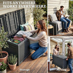 YITAHOME 90 Gallon Large Outdoor Deck Box, Lockable Waterproof Resin Storage Box with Handles, Weatherproof & UV Resistant, Patio Garden Tool Container for Outdoor Furniture, Dark Grey