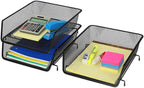 Simple Houseware Stackable Desk File Document Letter Tray Organizer, 3 Packs, Black