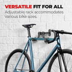 PRO BIKE TOOL Bike Rack Garage Wall Mount - Durable Alloy Bicycle Storage System with Adjustable Hook Hanger for Indoor Use - Ideal for Road, MTB, and Hybrid Bikes - Holds Up to 48.5 lbs, Black