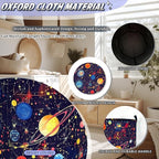Colorful Planets Laundry Basket Oxford Cloth Starry Sky Galaxy Laundry Hamper With Handle Foldable Portable Clothes Storage Basket Funny Laundry Bag 18.9"x16.5" For Laundry Room/Bedroom/Bathrooms