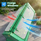Quictent 6x3x1ft Galvanized Raised Garden Bed with Cover Metal Planter Bottomless Box w/ 2 Large Screen Windows Mini Greenhouse 20pcs T-Tags 1 Pair Gloves Outdoor Growing Vegetables (Green)