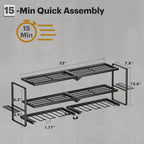 Power Tool Organizer Wall Mount, 15 Min Assembly & Maximum 100lb load by Heavy Duty Metal, 8 Drill Holder, 3 Layers Garage organization and Storage Rack, Tool Shelf With Battery Holder