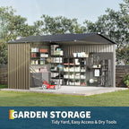 10 x 10 FT Outdoor Storage Shed,Metal Garden Sheds&Outdoor Storage Clearance, Large Tool Shed Outdoor with Single Lockable Door,Ideal Storage House for Backyard Garden Patio Lawn