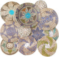 Tatuo 11 Pcs Boho Wall Basket Decor Decorative Bulrush Woven Basket Wall Decor Art Round Farmhouse Hanging Baskets for Kitchen Rustic Home Summer Decorations, Multi Sizes(Multicolour)