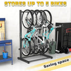 Ultrawall Freestanding Bike Rack, Vertical Bike Storage Stand for Garage, Indoor Bicycle Organizer, Holds Up to 5 Bikes
