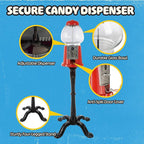 15” Gumball Machine with Stand and Coin Bank - Bubble Gum Machine Candy Dispenser Vending Machine with Glass Globe and Metal Base - Vintage Style Gum Ball Machine by Great Northern Popcorn (Red)