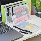 D-KINGCHY 24Pcs Zipper Storage Bags, Plastic Mesh Zippered Pouch for Organization, Waterproof Versatile Bags for Office Supplies School Travel