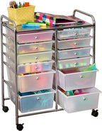 Honey-Can-Do Rolling Storage Cart and Organizer with 12 Plastic Drawers