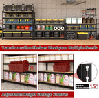 5-Shelf Heavy Duty Shelving - Adjustable Garage Storage Shelves, Metal Utility Storage Racks for Warehouse Pantry Basement Kitchen, Garage Organizers Shef Unit, Black, Packs of 2