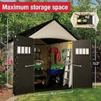 Rubbermaid Resin Outdoor Storage Shed With Floor (7 x 10.5 Ft) Weather Resistant, Brown Gable, Organization for Home/Backyard/Garden Tools/Lawn Mower/Bike Storage/Pool Supplies