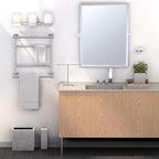 Gatco 1444C, Modern Rectangle Base Freestanding Countertop Towel Holder, Chrome / 10.50"W x 11.13"H T-Shape Style Countertop Hand Towel Holder for Bathroom, Kitchen/ Fingertip Towel Rack
