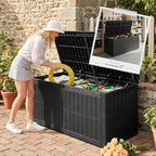 UDPATIO 220 Gallon Deck Box, Outdoor Storage Box Lockable Waterproof Indoor Outdoor Storage Container for Patio Cushions, Garden Tools, Package Delivery Boxes for outside