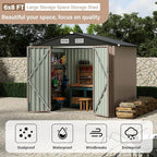 8x6 FT All-Steel Outdoor Storage Shed, Multi-Purpose Garden Tool Shed with Lockable Doors & Air Vents, Heavy Duty Utility Building for Backyard, Workshop, Lawn - Value Pack, Weather Resistant