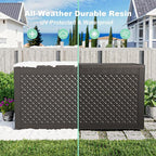 110 Gallon Outdoor Storage Box,Large Waterproof Resin Deck Box,Lockable Storage Container with Reinforced Support for Patio Cushions,Garden Tools,UV-Resistant(Black,110Gallon)