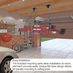 Ladder Storage, Larger Pulley Ladder Hoist, Self Locking Function Ladder Hanger, Garage Ceiling Mount Lift System for Kayak, Cargo Box, Canoe, Bike,Fit 10-14 Foot Ceilings, Hold 150 lbs