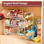 SUFAUY 3 Tier Can Organizer for Pantry, Holds 36 Cans, Heavy Duty Metal Shelves for Storage, White