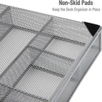 Mind Reader Drawer Organizer, Desk Org, Utensil Organizer, Office, Kitchen, Metal Mesh, Set of 2, Silver