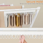 HOMIDEC Drying Rack Clothing,Large 12 Drying Poles with Sock Clips Clothes Drying Rack,Foldable Portable Laundry Drying Rack for Air Drying Clothing,Towels,Delicate Eac,Indoor Outdoor Use.White