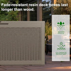 120 Gallon Outdoor Deck Box,Waterproof Resin Outdoor Storage Boxes, Outside Storage Lockable Container for Garden Tools,Indooor Cushions,Accessories (Grey)