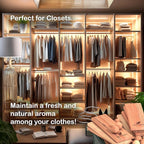 Cedar Blocks for Clothes Storage 40pcs (15 Hang-ups, 25 Balls), Cedar Blocks for Closet, Cedar for Closets, Cedar Planks, Natural Closet Smell Eliminator, Natural Closet Deodorizer