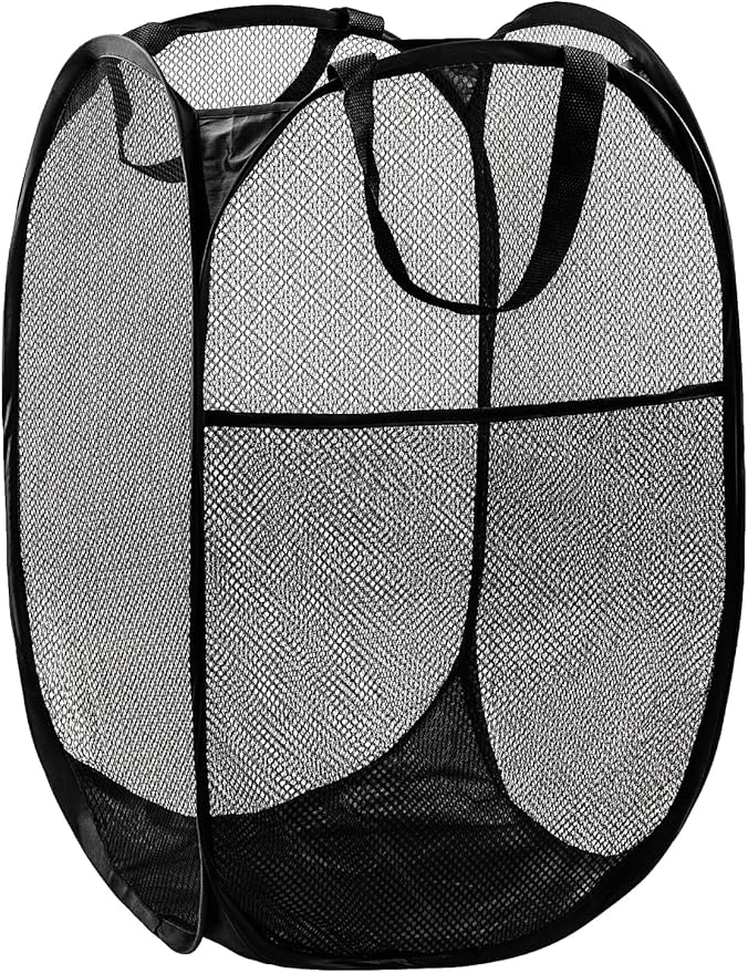 Laundry Basket, Laundry Hamper - Mesh Popup Laundry Hamper. Easy to Open,Collapsible Mesh Laundry Baskets, Portable Foldable Clothes Hampers for Dorm, Home, Bedroom, Bathroom70L