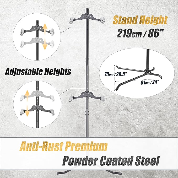 CyclingDeal 2 Bike Bicycle Vertical Hanger Parking Rack Gravity Floor Storage Stand for Garages or Apartments, 2 Bikes (Horizontal)