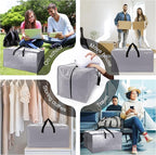 6 Pack Heavy Duty Extra Large Moving Bags W/Backpack Straps - Strong Handles & Zippers, Storage Totes For Space Saving, Fold Flat, Alternative to Box and Bin (40 gal, Silver)