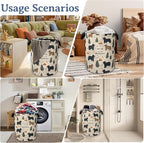 Funny Adventure Bear Forest Laundry Basket,Oxford Cloth Laundry Hamper With Handle Foldable Portable Clothes Storage Basket for Laundry Room/Bedroom/Bathroom 20.8"x16"