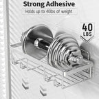5 Pack Shower Caddy Organizer Rack Shelf for Inside Shower, Self Adhesive Bathroom Wall Storage Basket Rustproof Stainless Steel Large Capacity Shampoo Holder, Silver