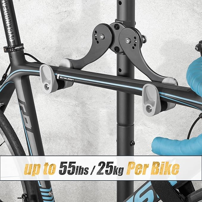 CyclingDeal 2 Bike Bicycle Vertical Hanger Parking Rack Gravity Floor Storage Stand for Garages or Apartments, 2 Bikes (Horizontal)