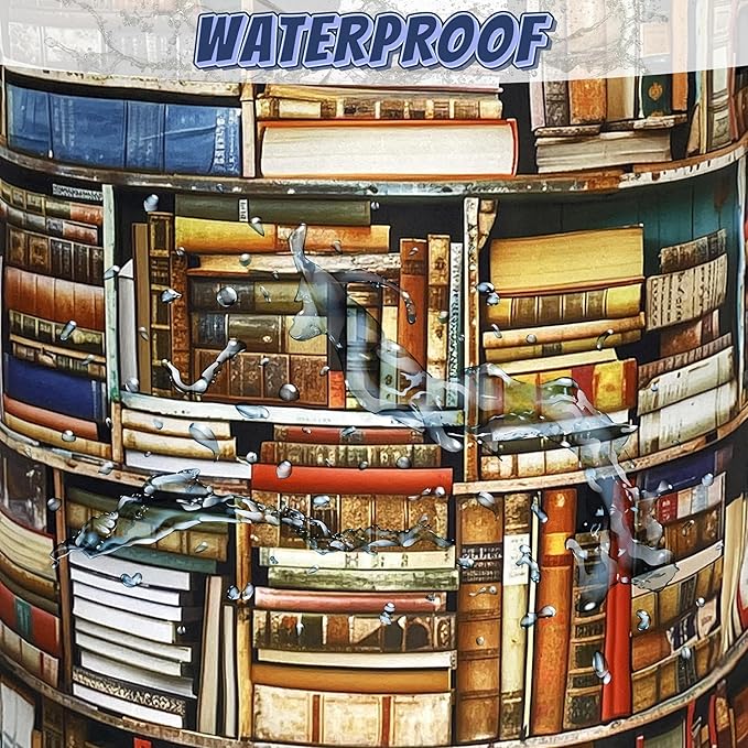 Retro Wooden Bookshelf Laundry Basket Oxford Cloth Books Laundry Hamper With Handle Foldable Portable Clothes Storage Basket Funny Laundry Bag 18.9"x16.5" For Laundry Room/Bedroom/Bathrooms