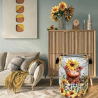 Cute Sunflowers Small Cow Laundry Basket Foldable With Handles Tote Bag Oxford Cloth Funny Laundry Hamper Clothes Storage Bucket Toy Organizer 18.9" x 16.5" For Bathroom/Laundry/Bedroom