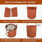 Woven Cotton Rope Laundry basket-15”X20” Laundry Hamper-Rope Storage Basket for Dirty Clothes, Toys and Blankets Perfect for Bathroom, Baby nursery and Living Room Storage (rustic)