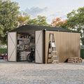 10 x 10 FT Outdoor Storage Shed,Metal Garden Sheds&Outdoor Storage Clearance, Large Tool Shed Outdoor with Single Lockable Door,Ideal Storage House for Backyard Garden Patio Lawn