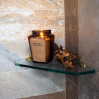 Dulles Glass 8" x 8" Pentagon Glass Corner Shelf - Shelf Only - Tempered - 3/8" Thick - Flat Polished Glass