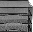 Amazon Basics 5-Tier Mesh Desk Organizer, File Holder, Paper Sorter for Office Supplies, Mail, Documents, 13.6 x 9.5 x 12.8 inches, Black