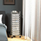 Simple Houseware Utility Cart with 10 Drawers Rolling Storage Art Craft Organizer, Chrome
