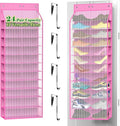 24-Pair Over Door Shoe Organizer for Family & Kids, Double Sided | Hanging Storage for Sneakers, Boots, Toys & Room OrganizationRose Quartz